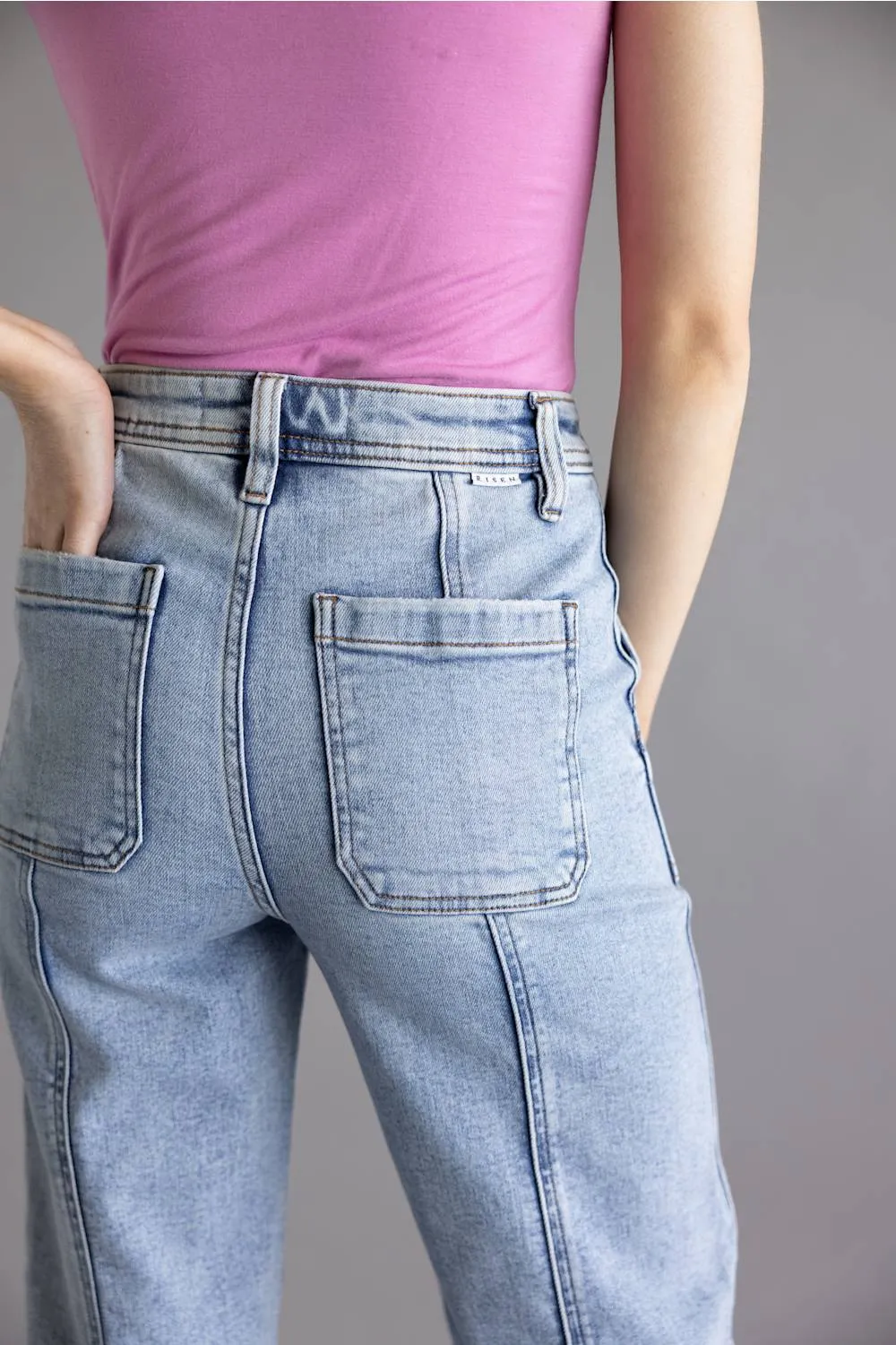 Risen High Rise Crop Straight Jeans for Women | PSC21072-LT sold by Glik’s product image thumbnail 5