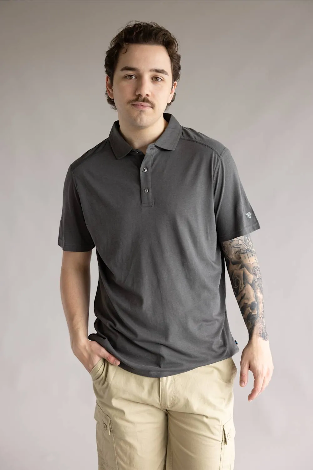 Kuhl De Facto Polo Shirt for Men in Carbon | 7549-CARBON sold by Glik’s