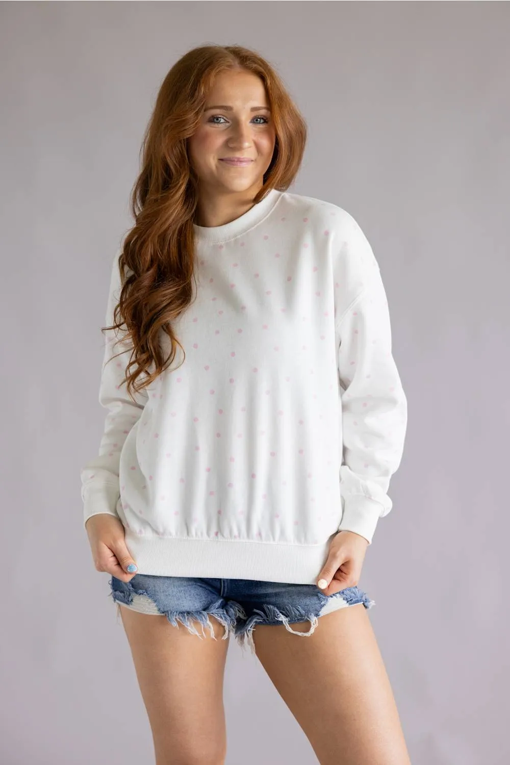 Polka Dot Fleece Crewneck for Women sold by Glik’s product image thumbnail 2