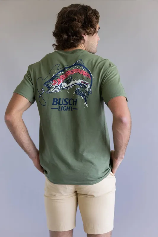 Busch Light Wildlife T-Shirt for Men in Green | 16682_319D-GREEN made by Glik’s