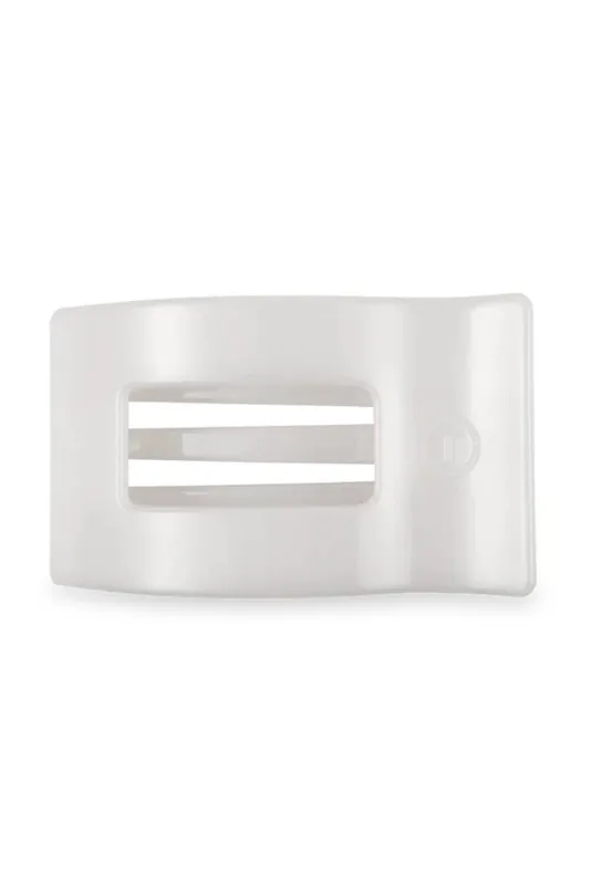 Teleties Large Flat Rectangle Clip in Coconut White  | TT-FCL03-004 made by TELETIES