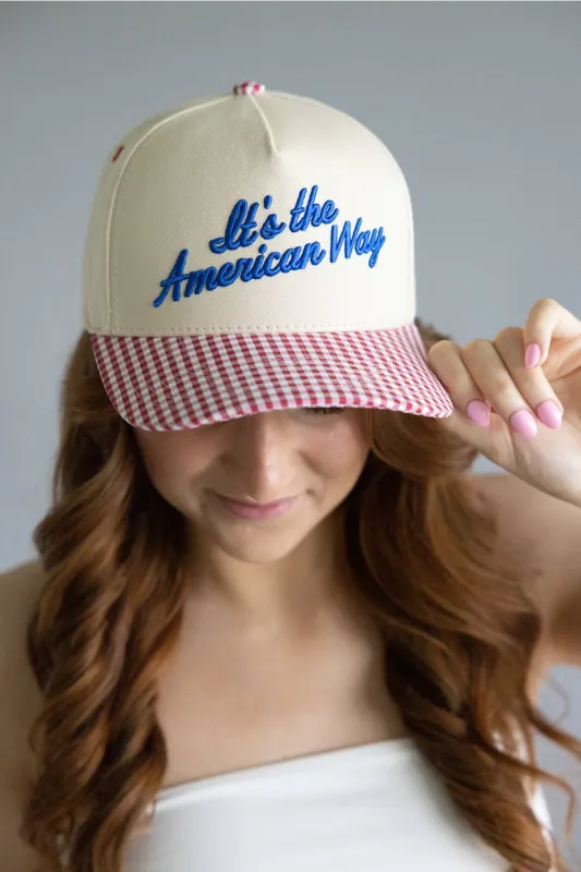 American Way Trucker Hat for Women | TCM0220-RED made by Glik’s