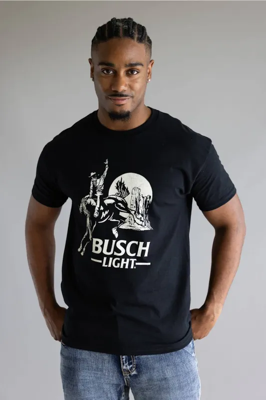 Busch Light Cowboy Mesa T-Shirt for Men in Black | 16796_1704_A-BLACK made by Glik’s