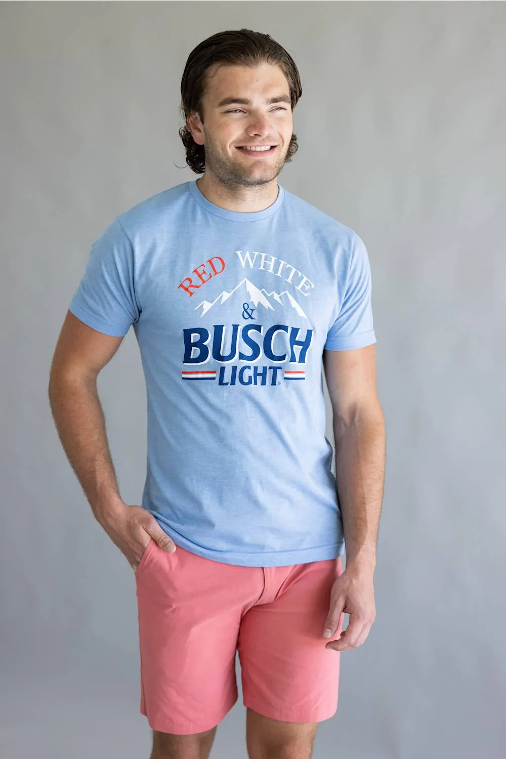 Busch Light Red White & Busch Light T-Shirt for Men in Light Blue | 15609_832 sold by Glik’s product image thumbnail 4