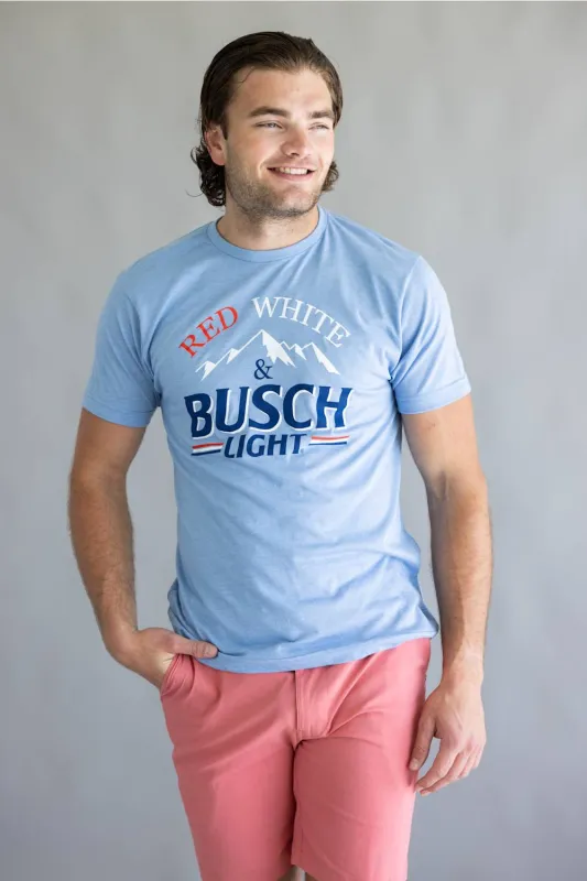 Busch Light Red White & Busch Light T-Shirt for Men in Light Blue | 15609_832 made by Glik’s