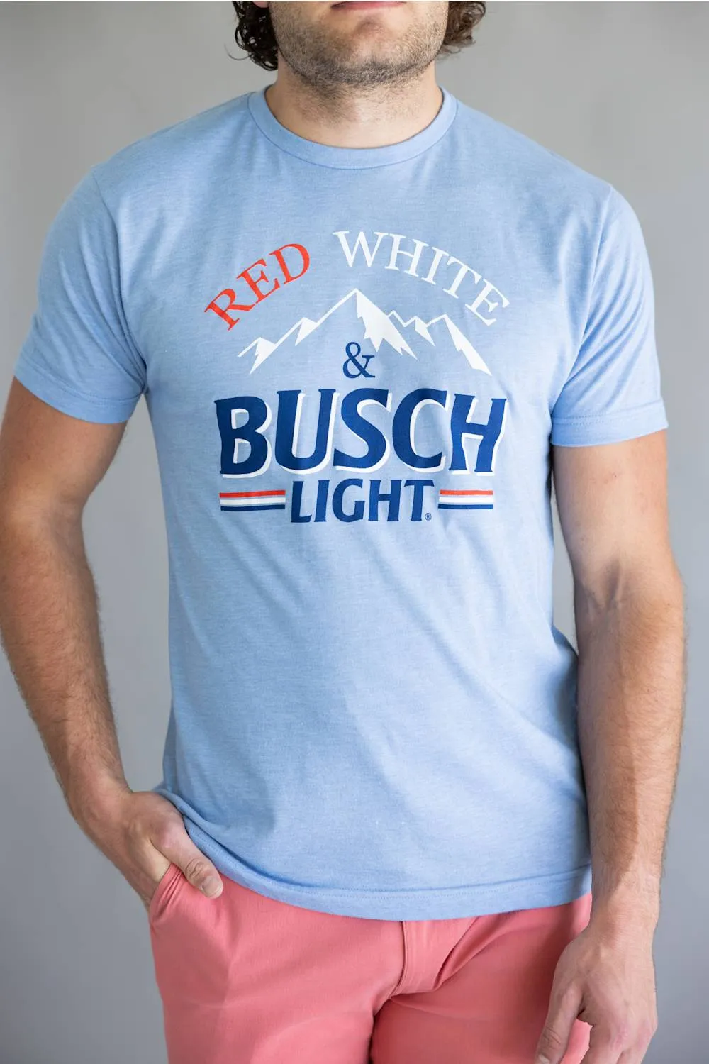 Busch Light Red White & Busch Light T-Shirt for Men in Light Blue | 15609_832 sold by Glik’s product image thumbnail 2