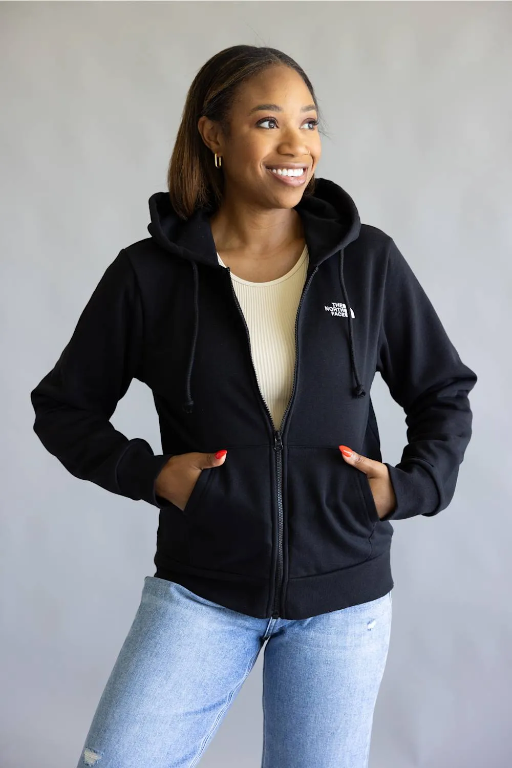 The North Face Evolution Simple Dome Full Zip Hoodie for Women in Black | NF0A8EU0-JK3 sold by Glik’s