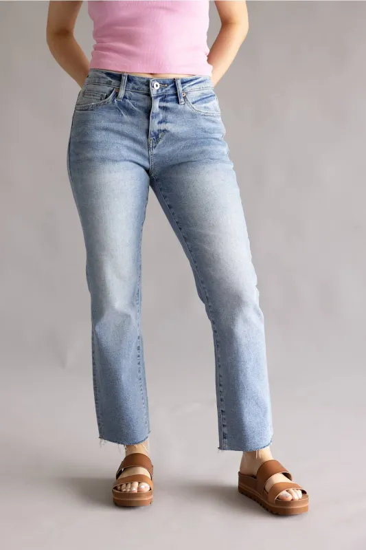 Mica Mid Rise Ankle Straight Jeans for Women | MDP-T3864B made by Mica Denim