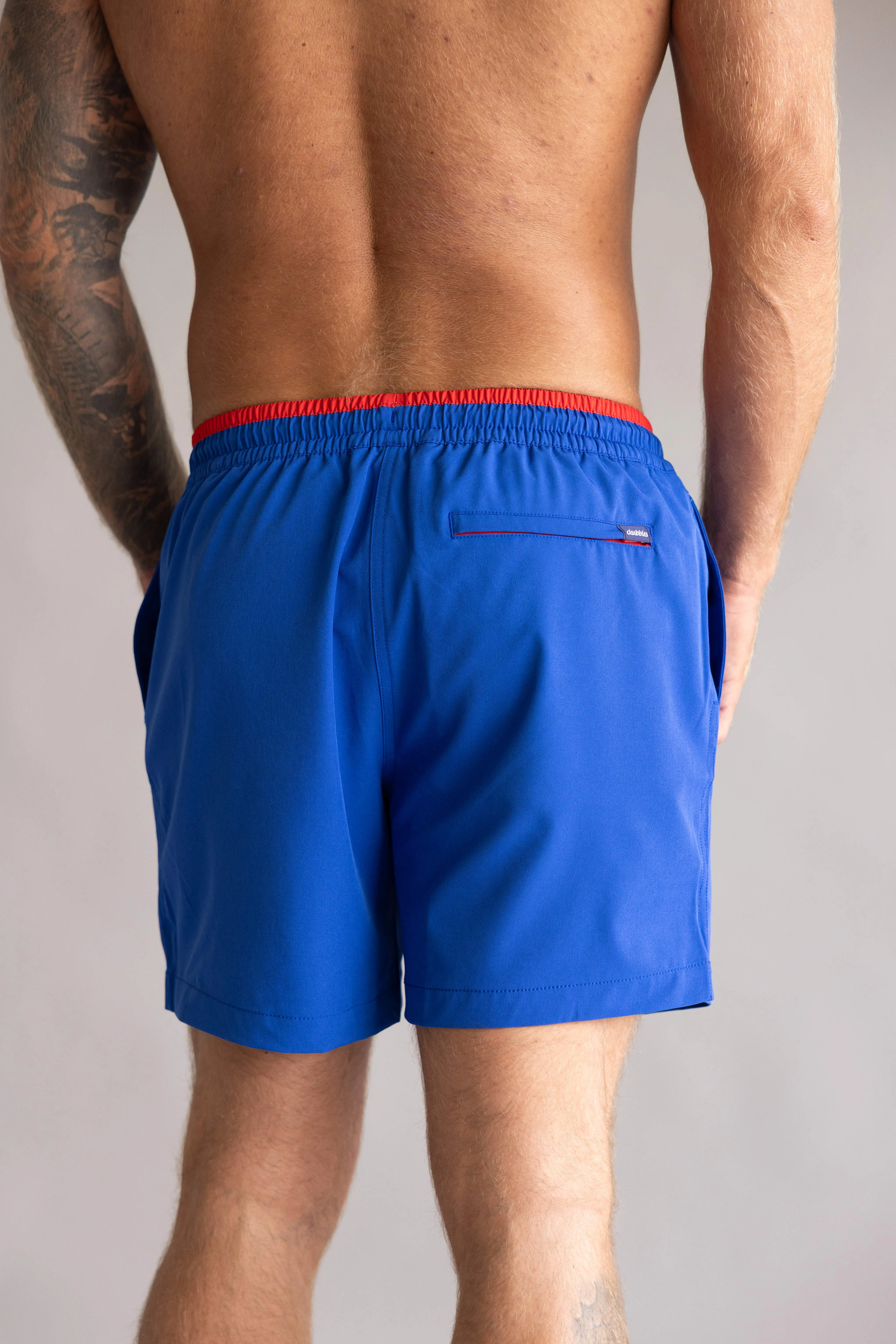 Chubbies Classic Ol’ College Try 5.5” Swim Trunks for Men in Bright Blue | 126261-34 BLUE sold by Glik’s product image thumbnail 5