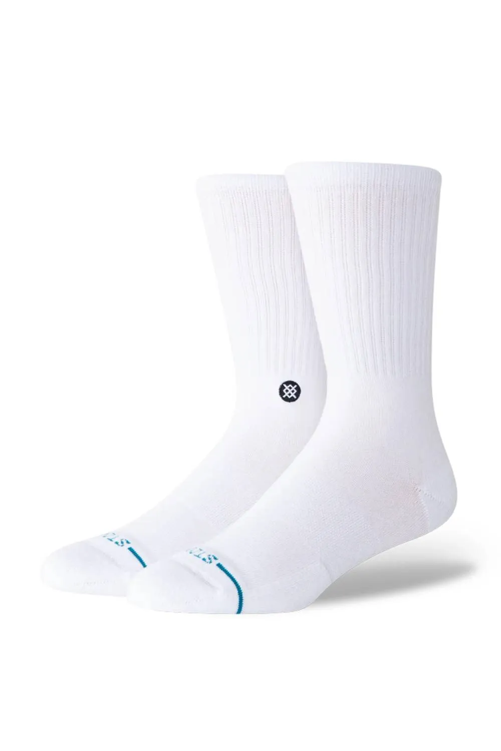 Stance Icon Crew Socks for Men in White | M311D14ICO-WHB sold by Glik’s