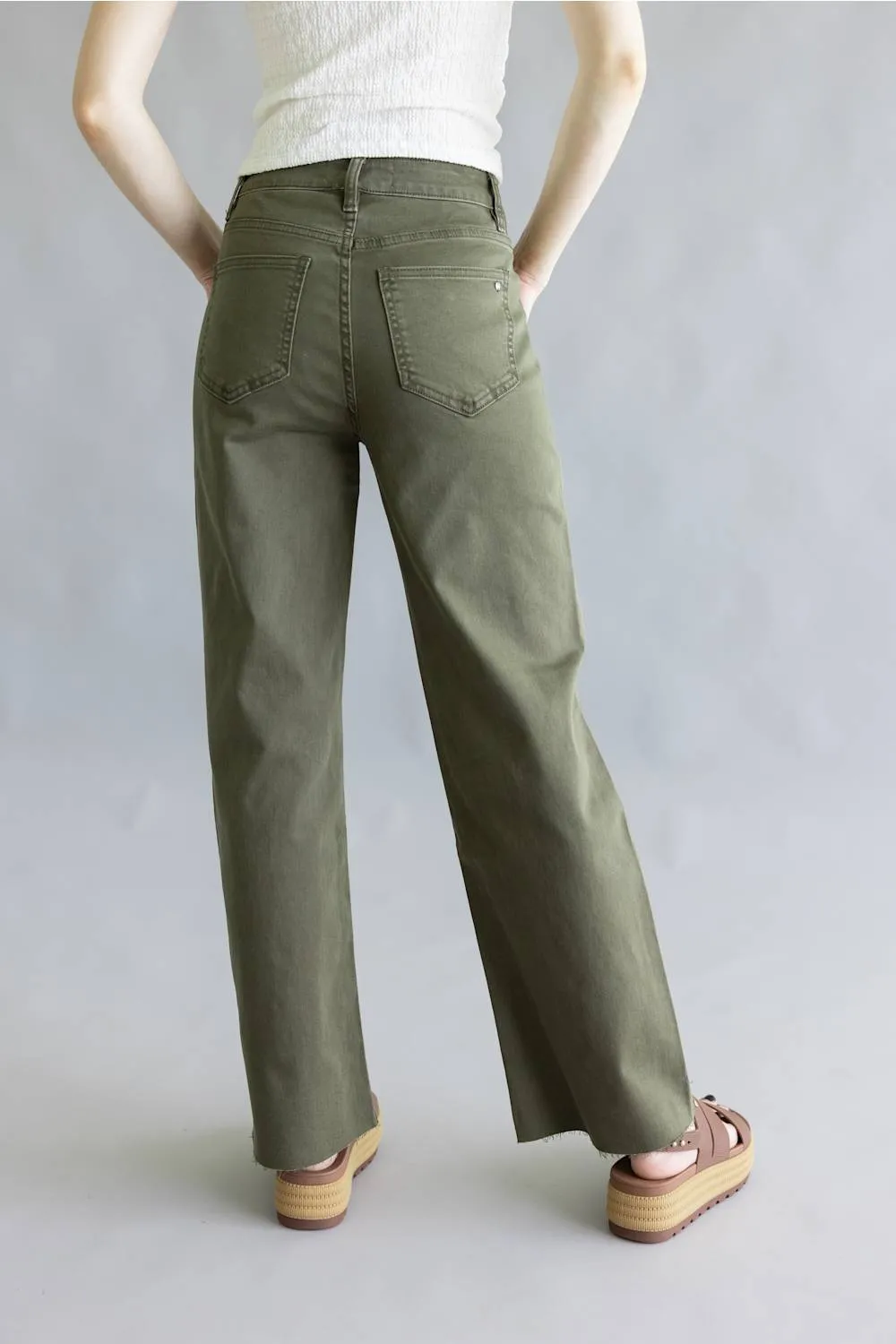 Mica High Rise Front Yoke Wide Leg Jeans for Women in Green | MDP-W3915OL sold by Glik’s product image thumbnail 2