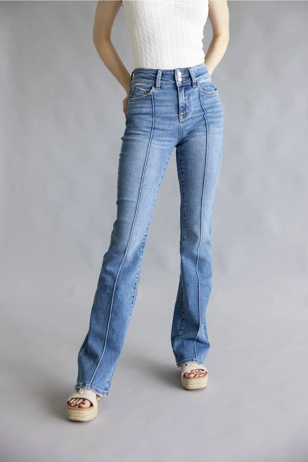 Vervet High Rise Center Seam Bootcut Jeans for Women | T7460 sold by Glik’s product image thumbnail 5