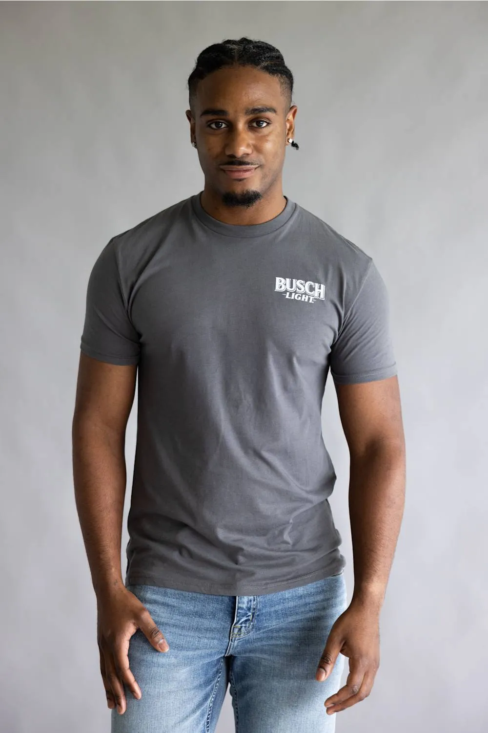 JEDCo Busch Light Mountain Lab T-Shirt for Men in Charcoal | 7163-CHARCOAL sold by Glik’s product image thumbnail 2