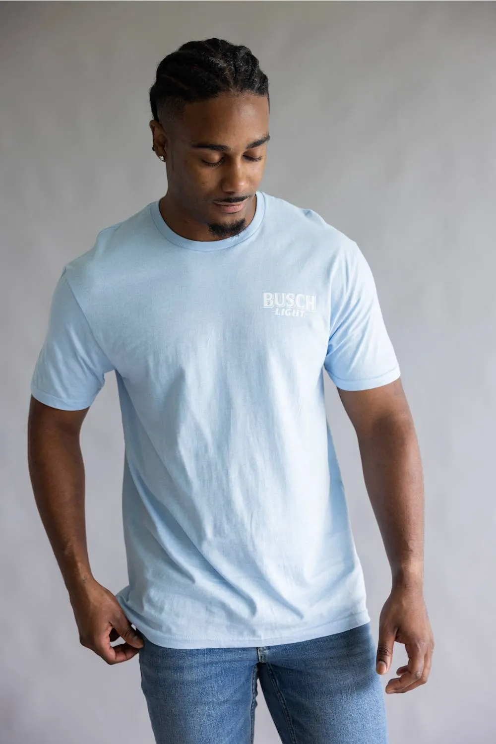 JEDCo Busch Light Duck Marsh T-Shirt for Men in Light Blue | 7178-LTBLUE sold by Glik’s product image thumbnail 2