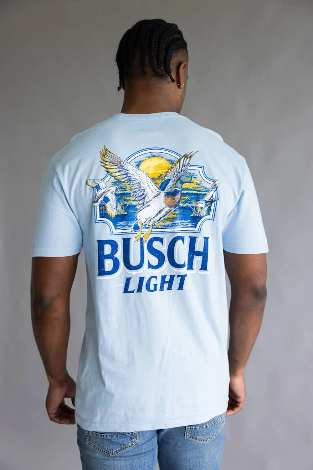 JEDCo Busch Light Duck Marsh T-Shirt for Men in Light Blue | 7178-LTBLUE sold by Glik’s product image thumbnail 3