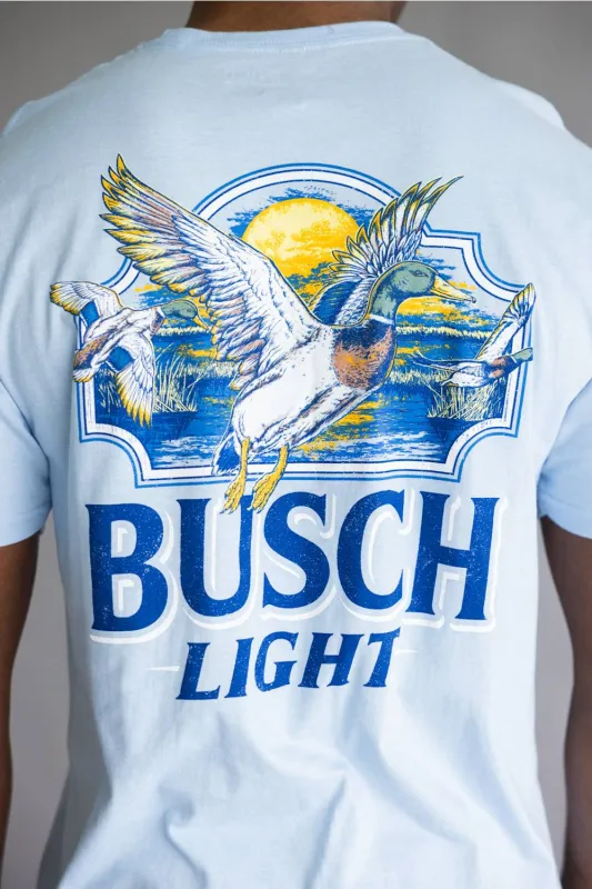 JEDCo Busch Light Duck Marsh T-Shirt for Men in Light Blue | 7178-LTBLUE made by Glik’s
