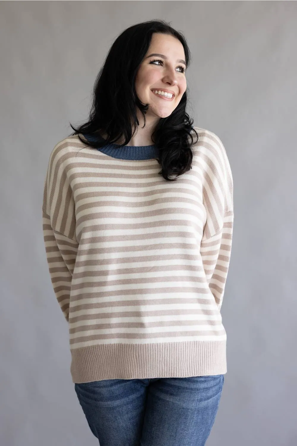 Miracle Pencil Striped Sweater for Women in Neutral | F2295-NEUTRAL sold by Glik’s product image thumbnail 5