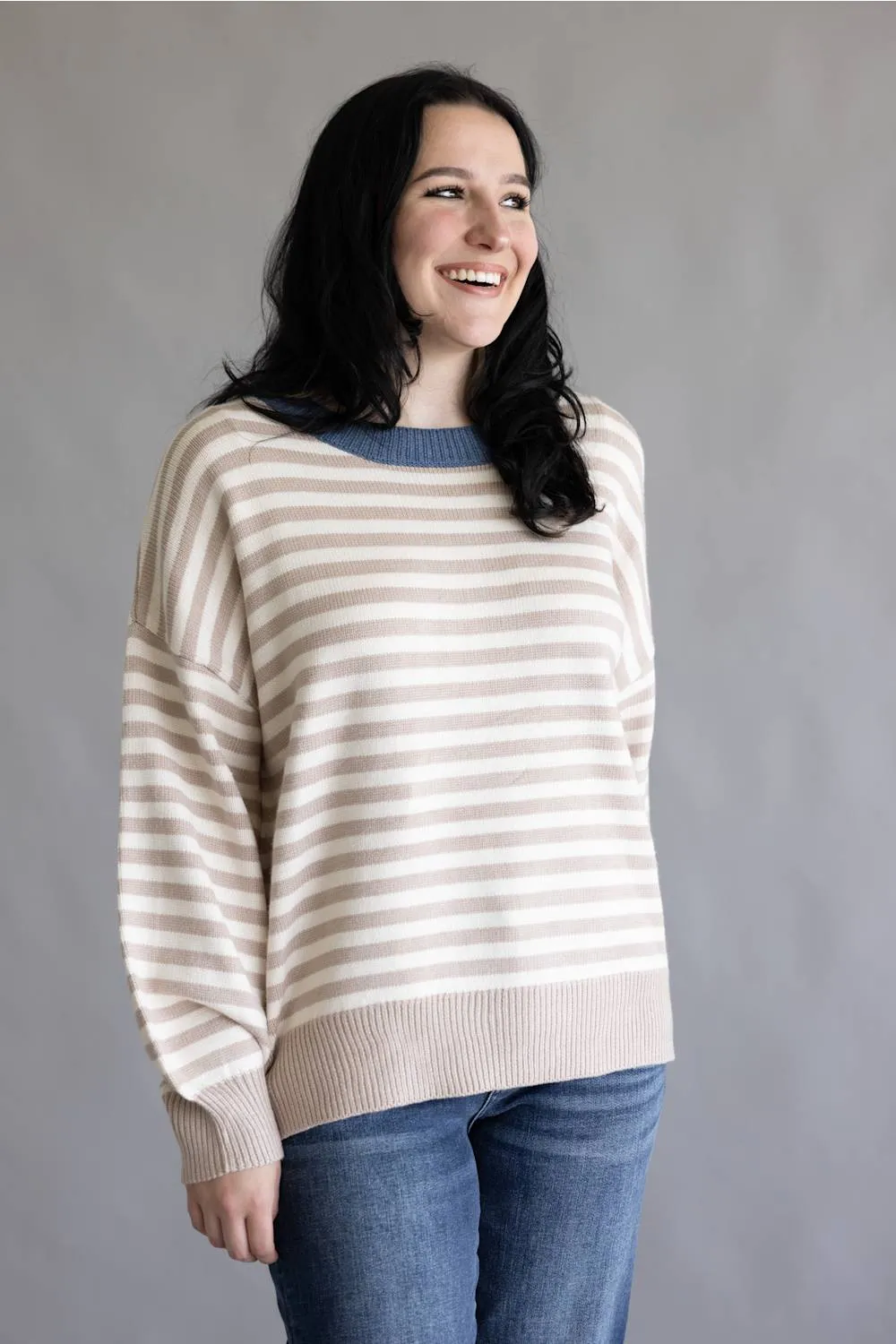 Miracle Pencil Striped Sweater for Women in Neutral | F2295-NEUTRAL sold by Glik’s