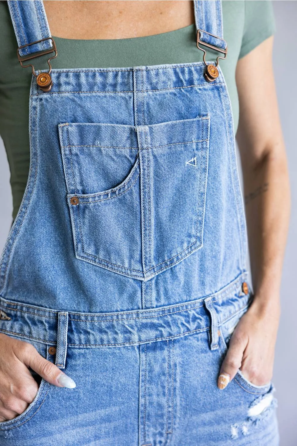 Hidden Dylan Denim Overalls for Women in Medium Wash | HD8137-MD sold by Glik’s product image thumbnail 2