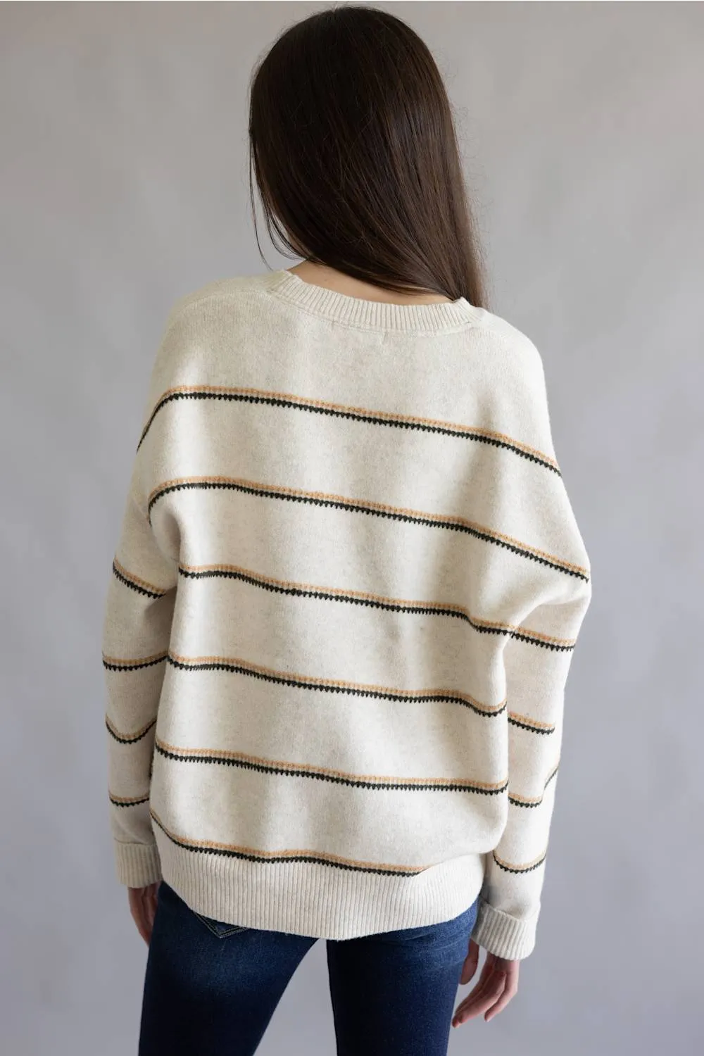 Skies Are Blue Striped Sweater for Women in Ivory | 46574GK-IRYCAMOLV sold by Glik’s product image thumbnail 4