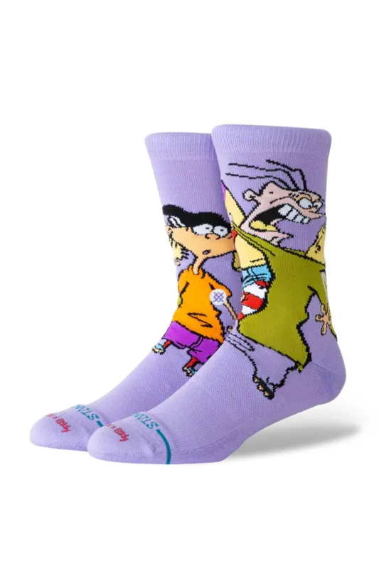 Stance Ed Edd Eddy Crew Socks for Men in Purple | A555C26EDE-PUR PURPLE made by Stance