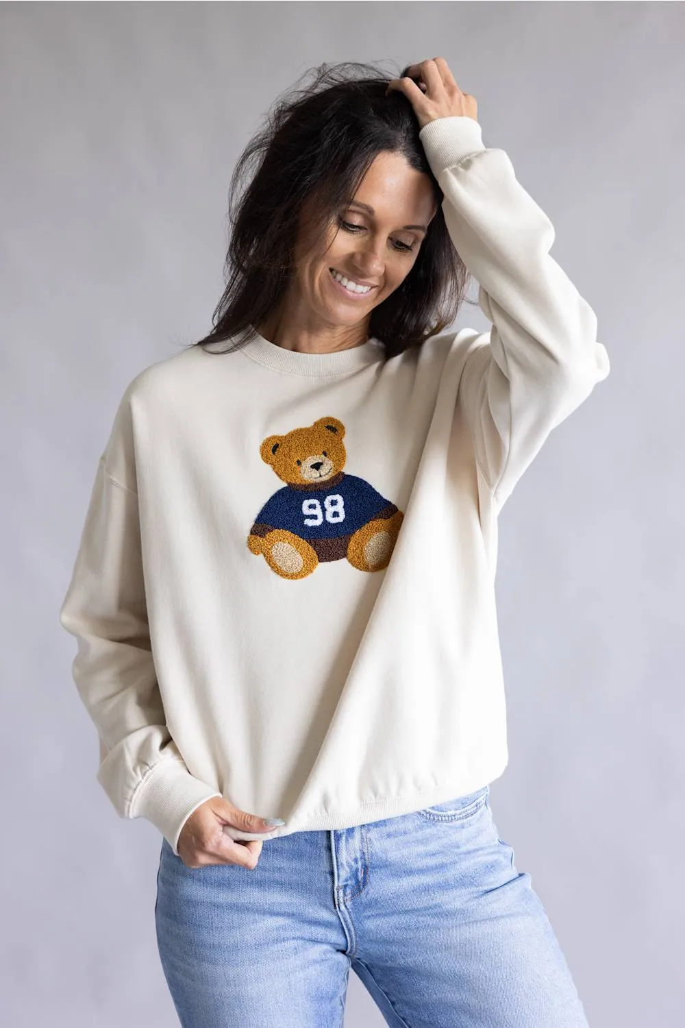 Reflex Bear Chenille Crewneck Sweatshirt for Women sold by Glik’s