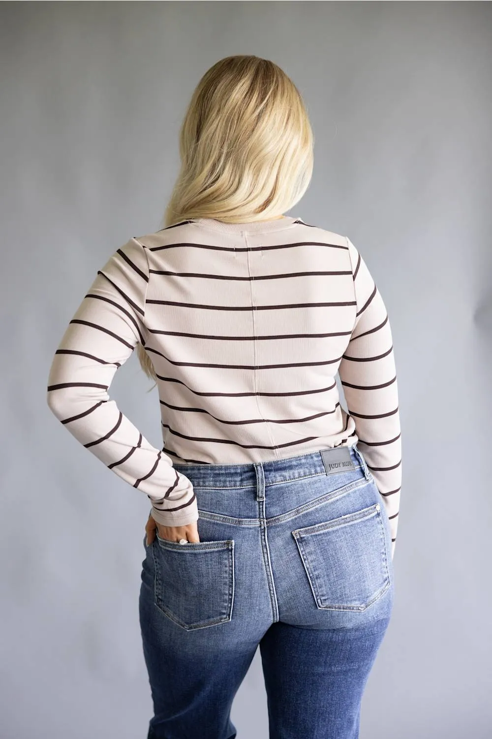 Thread & Supply Lauren Stripe Shirt for Women in Pebble Brown | T2976MSTS-PEBBLEBROWNSTRIPE sold by Glik’s product image thumbnail 2