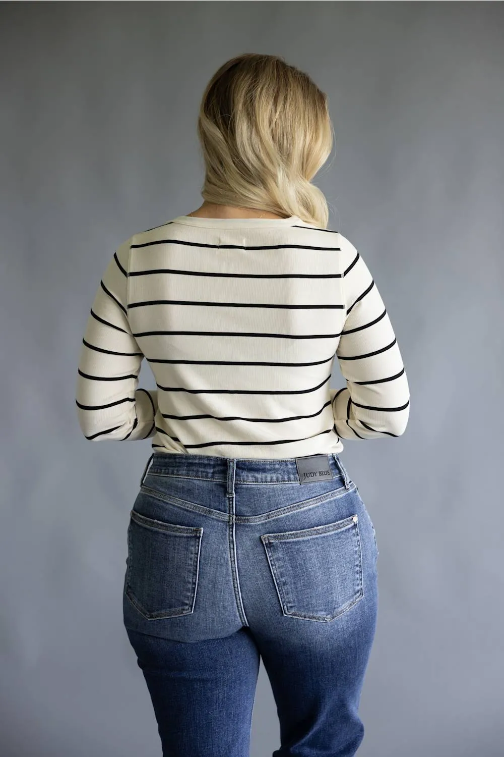Thread & Supply Stacy Stripe Shirt for Women in Off White/Black | T1390MSTS-OFFWHITEBLACKSTRIPE sold by Glik’s product image thumbnail 3