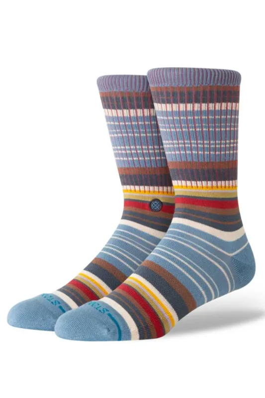 Stance Jorongo Pop Crew Socks for Men in Blue made by Stance