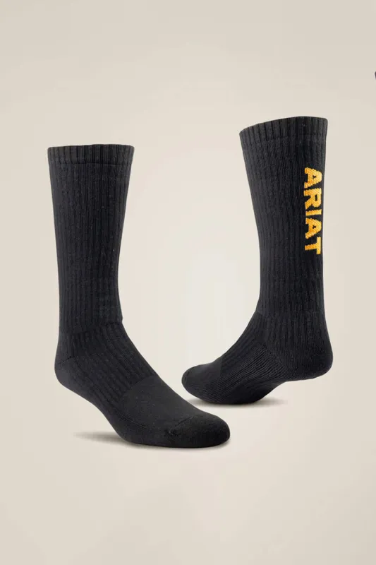 Ariat Premium Ringspun Cotton Mid Calf Socks Pack for Men made by Glik’s