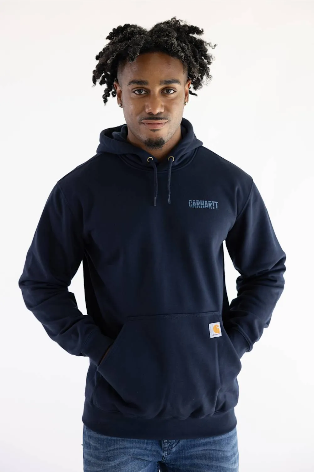 Carhartt Paxton Hoodie for Men in Navy sold by Glik’s