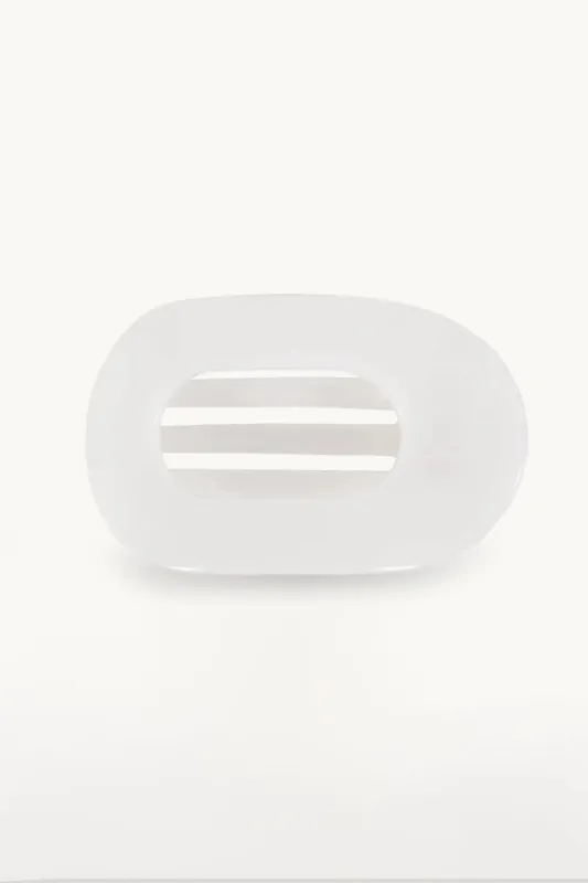 Teleties Large Flat Round Clip in White | TT-FCL01-004 sold by Glik’s