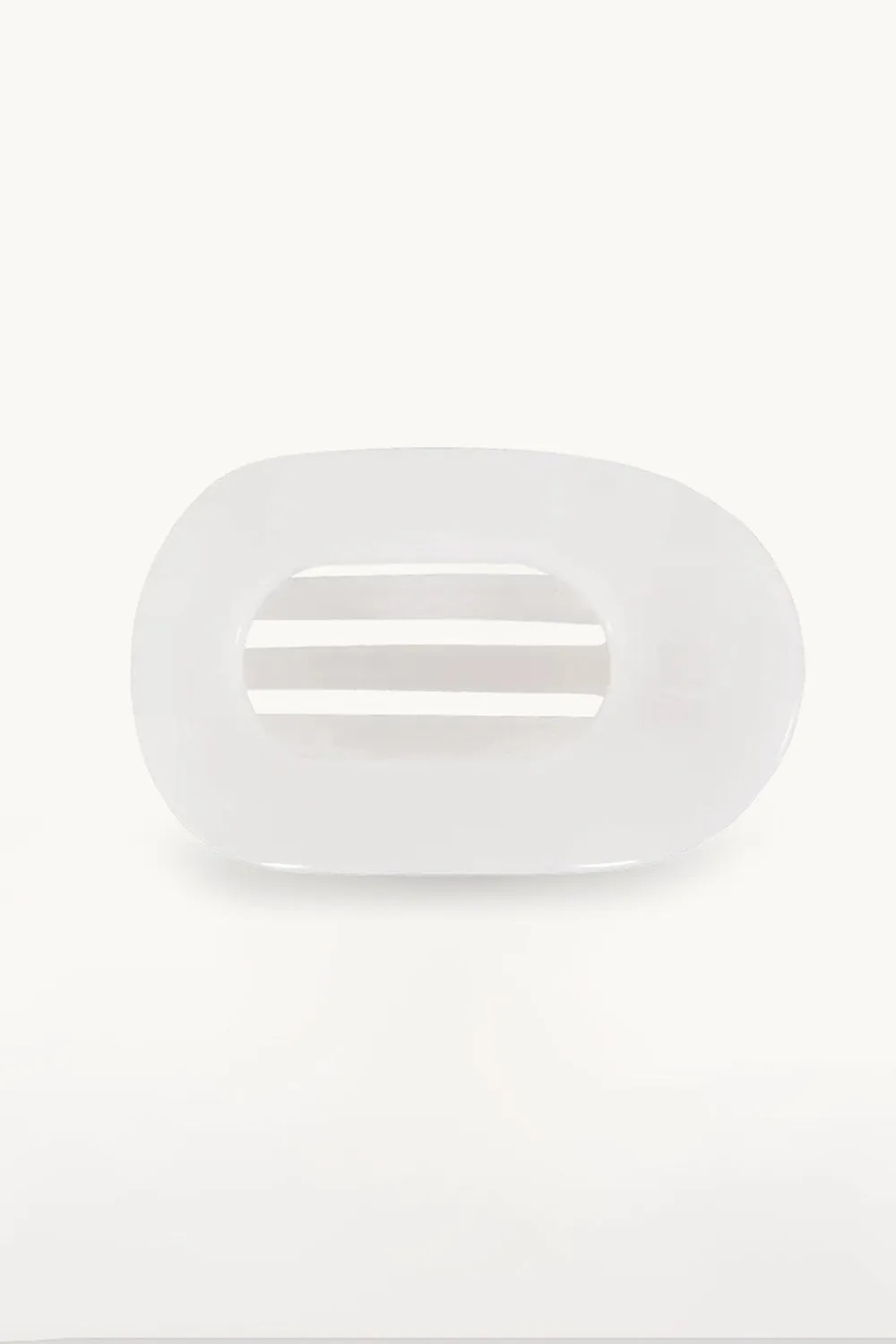 Teleties Large Flat Round Clip in White | TT-FCL01-004 sold by Glik’s