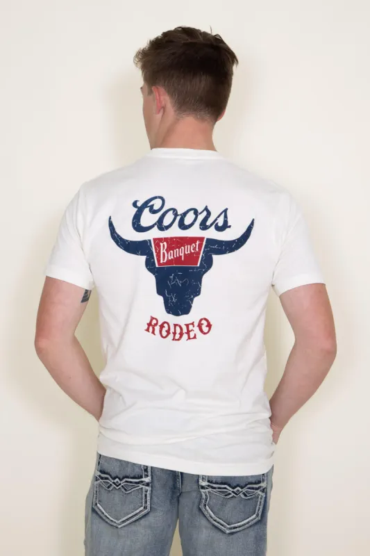 Brew City Coors Banquet Rodeo T-Shirt for Men in White | 14870-128C-NATURAL sold by Glik’s
