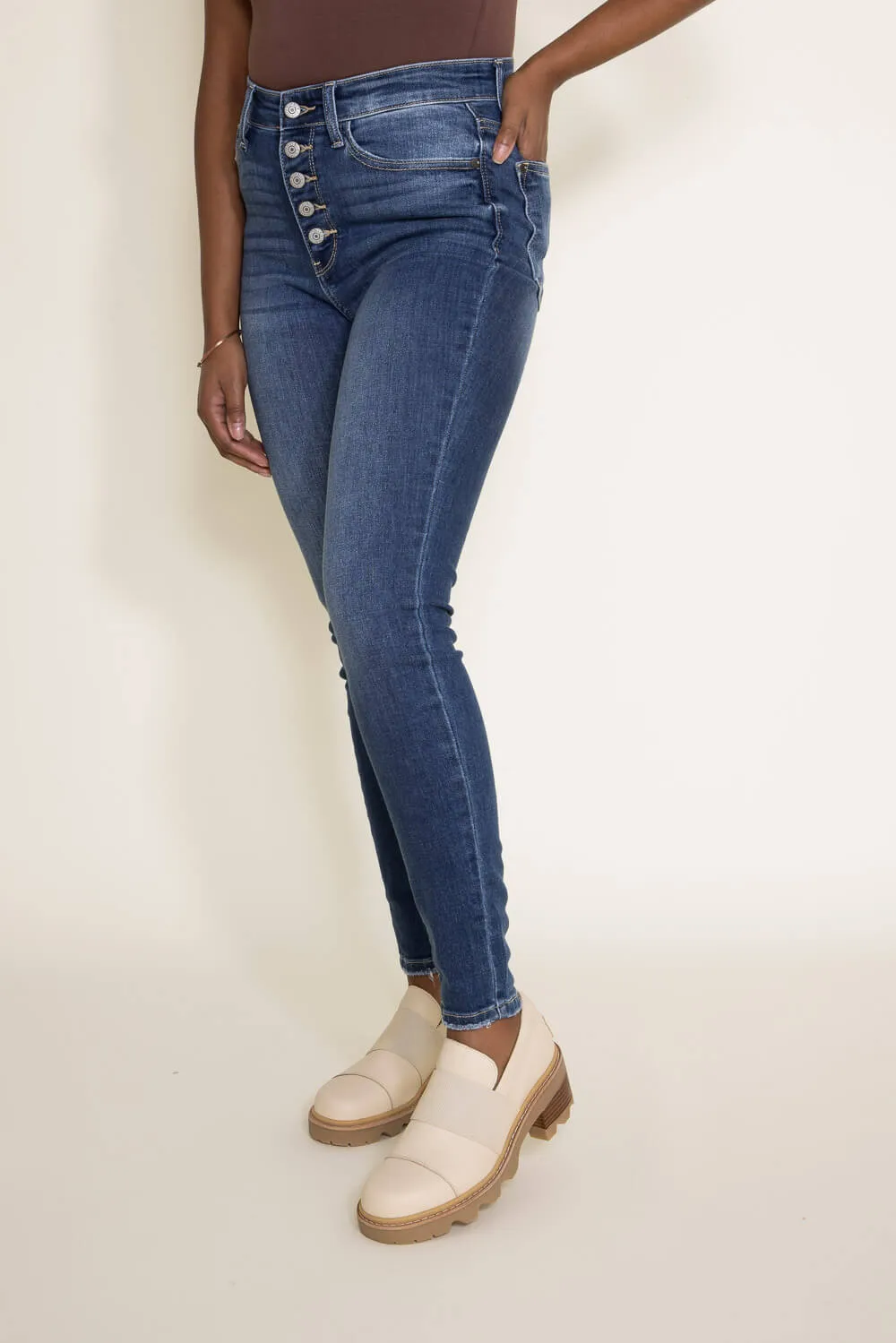 Judy Blue High Rise Button Fly Skinny Jeans for Women | 82319REG sold by Glik’s product image thumbnail 4