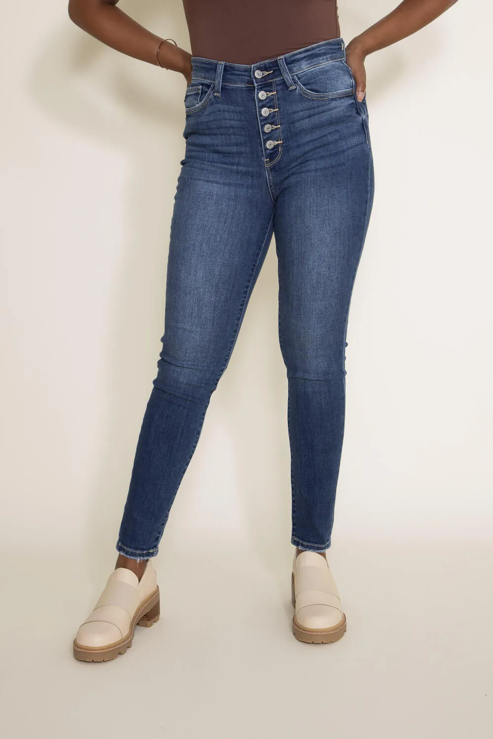 Judy Blue High Rise Button Fly Skinny Jeans for Women | 82319REG sold by Glik’s product image thumbnail 2