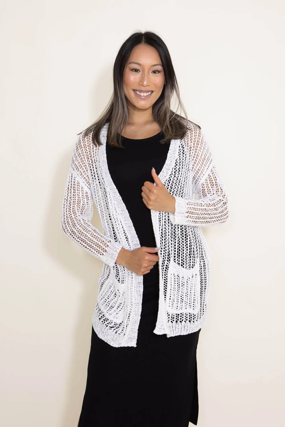 Miracle Crochet Cardigan for Women in White | W2323-WHITE sold by Glik’s