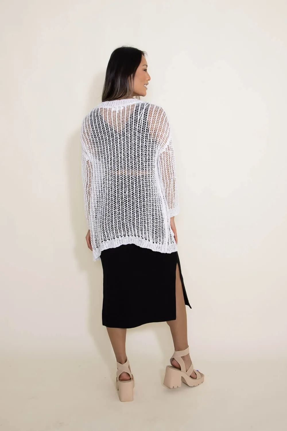 Miracle Crochet Cardigan for Women in White | W2323-WHITE sold by Glik’s product image thumbnail 5