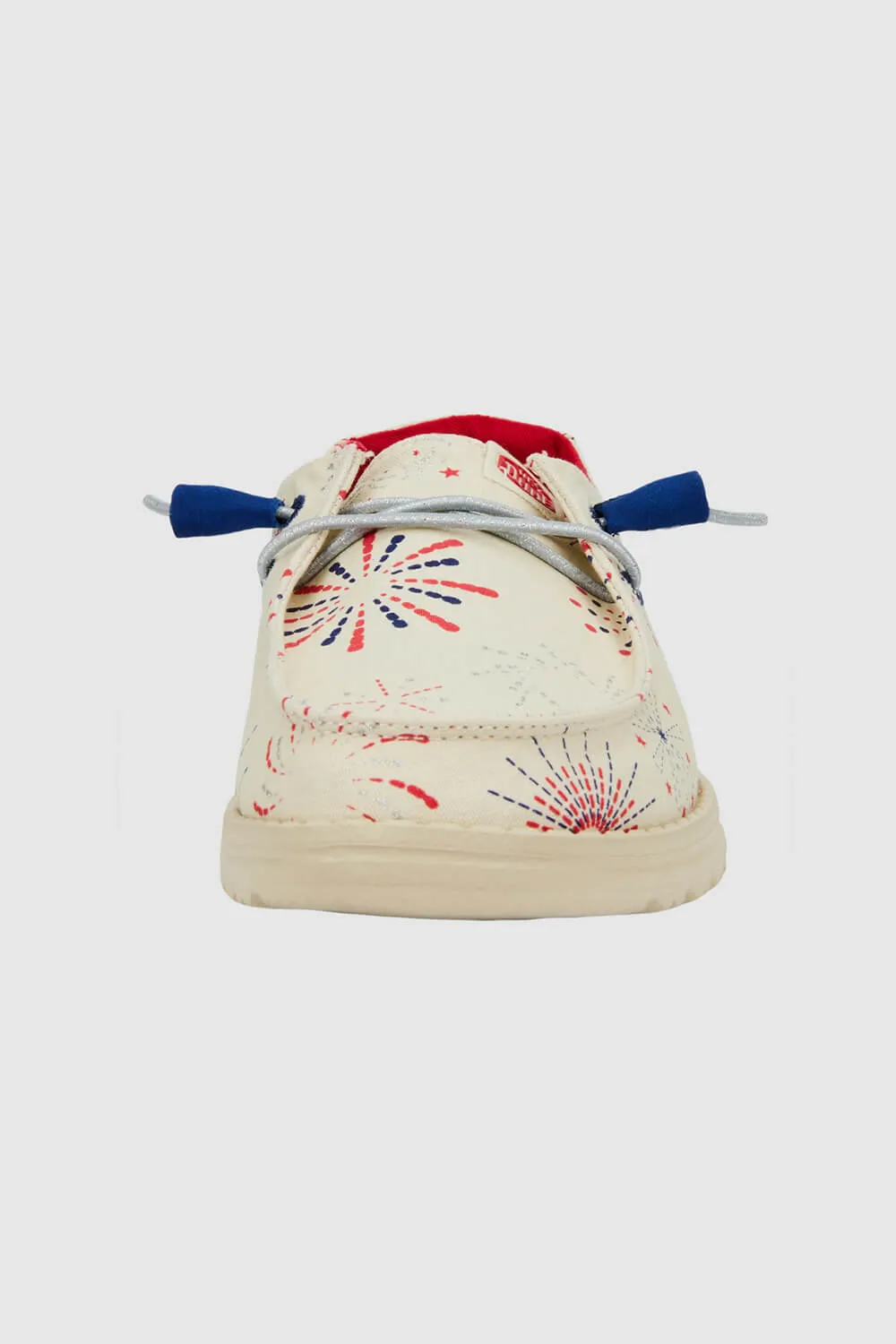HEYDUDE Women’s Wendy Americana Firework Print Shoes in White | 41294-100 sold by Glik’s product image thumbnail 5