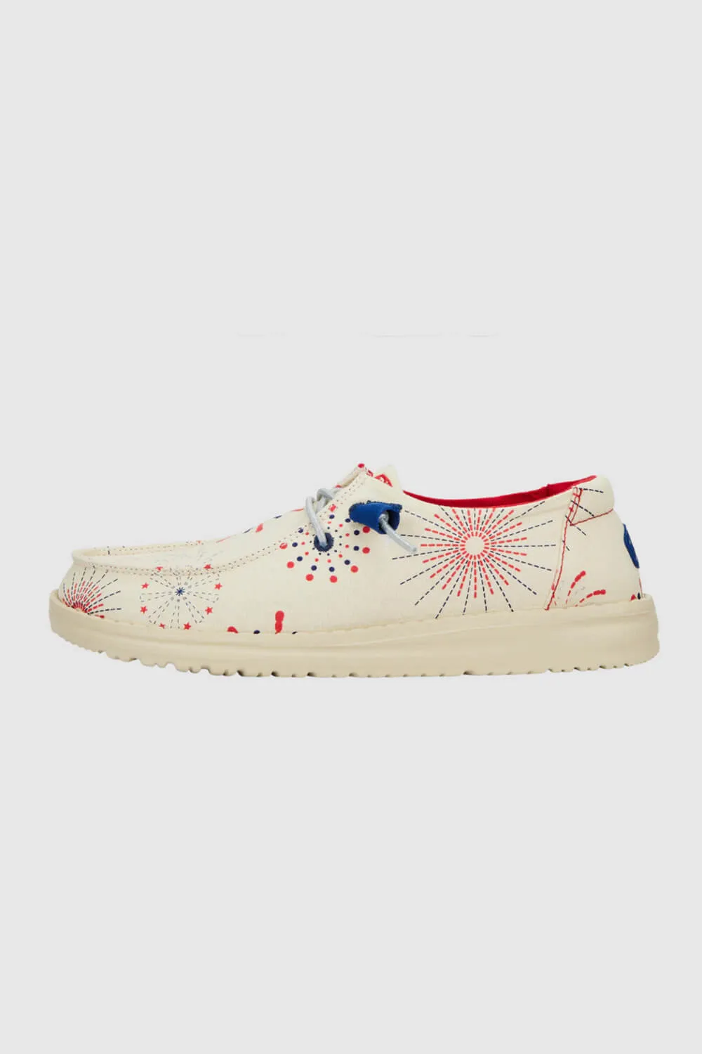 HEYDUDE Women’s Wendy Americana Firework Print Shoes in White | 41294-100 sold by Glik’s product image thumbnail 2