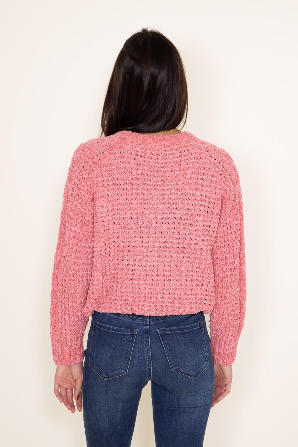 Simply Southern Chenille Cropped Sweater for Women in Pink | PP-0223-CROP-CHENILLE-PINK sold by Glik’s product image thumbnail 3