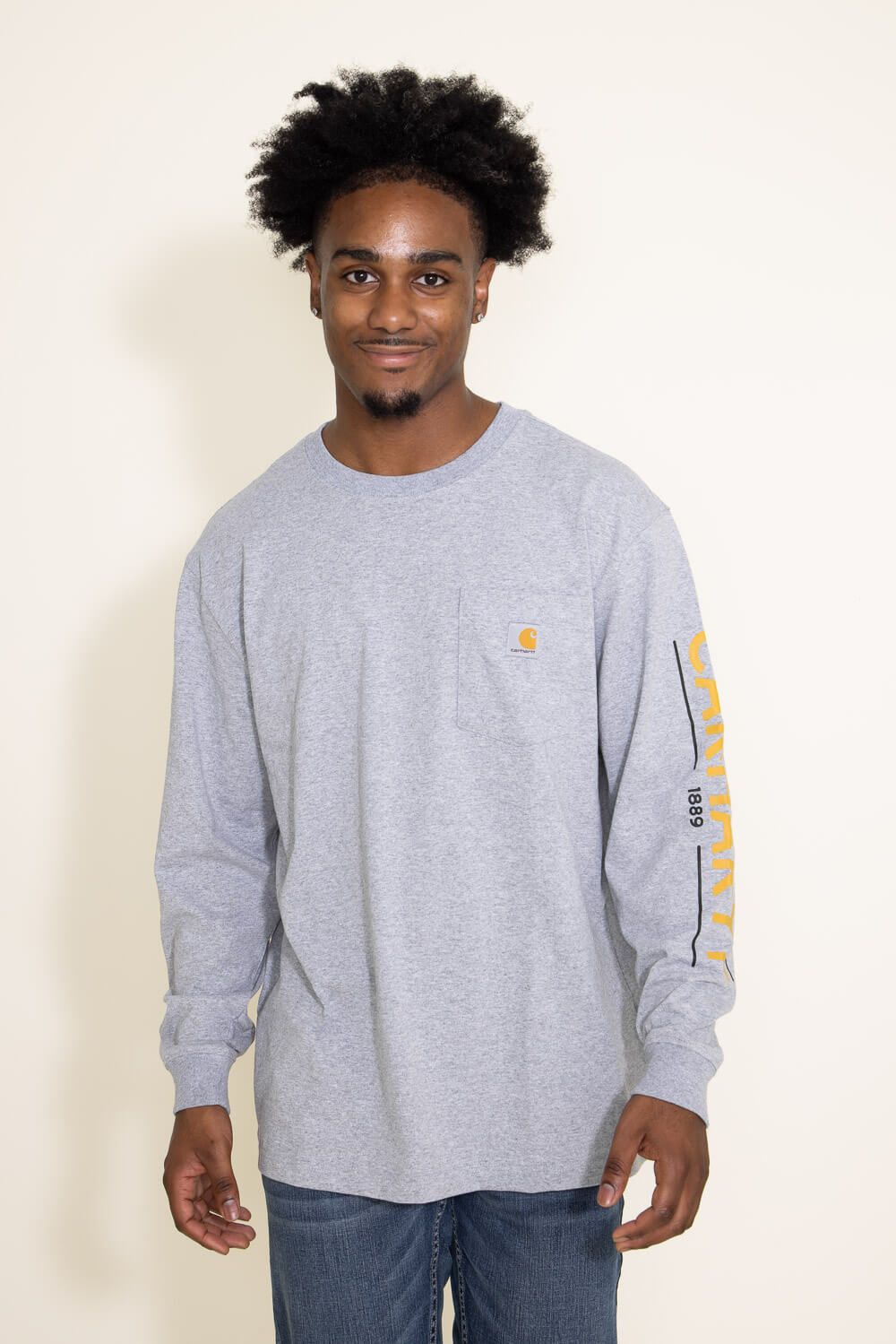 Carhartt Loose Fit Heavyweight Long Sleeve Fish Graphic T-Shirt for Men in Grey | 106039-HGY sold by Glik’s product image thumbnail 2