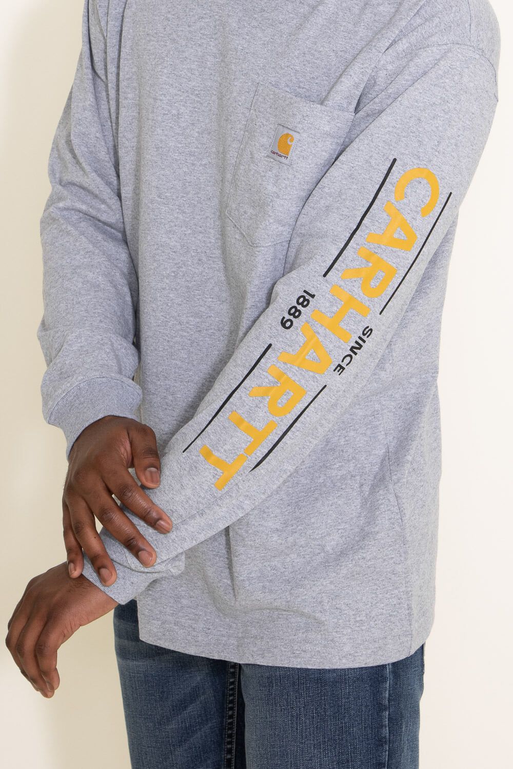 Carhartt Loose Fit Heavyweight Long Sleeve Fish Graphic T-Shirt for Men in Grey | 106039-HGY sold by Glik’s product image thumbnail 3