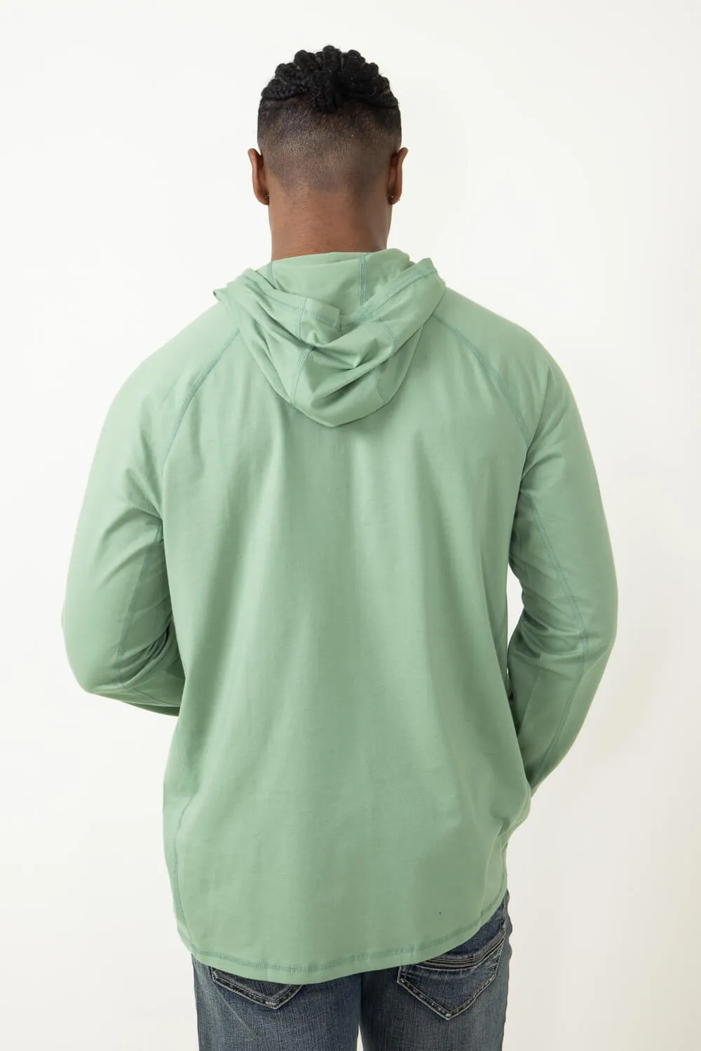 Carhartt Force Relaxed Fit Midweight Long Sleeve Logo Hooded T-Shirt for Men in Green | 106654-GF5-LODENFROST sold by Glik’s product image thumbnail 2