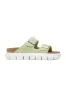 Papillio by Birkenstock Arizona Chunky Suede Sandals for Women in Faded Lime | 1026888 sold by Glik’s