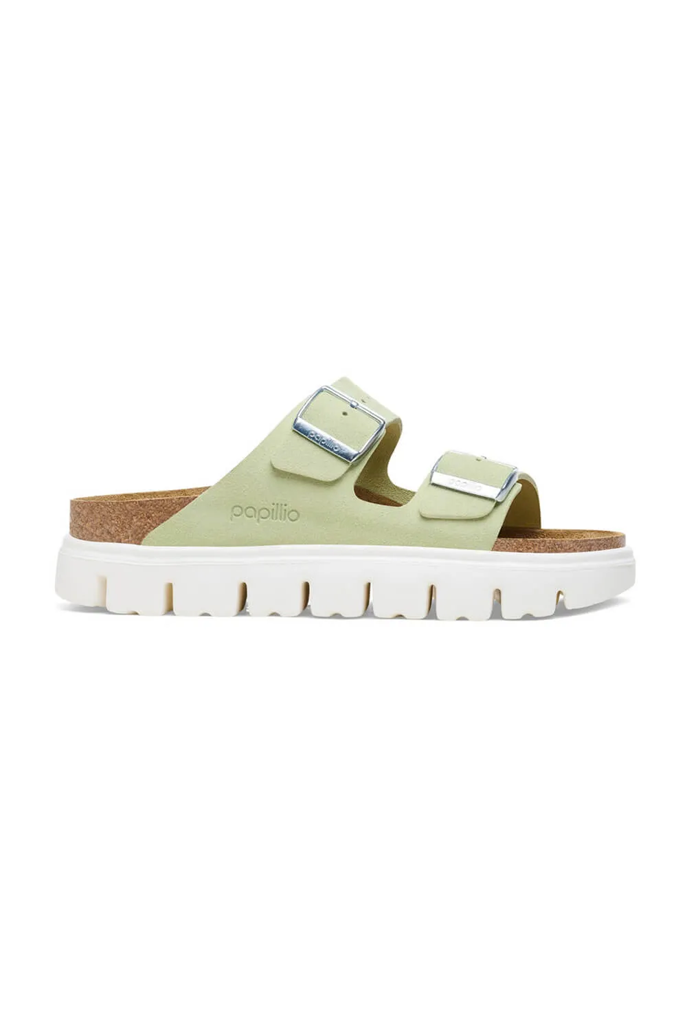 Papillio by Birkenstock Arizona Chunky Suede Sandals for Women in Faded Lime | 1026888 sold by Glik’s product image thumbnail 5