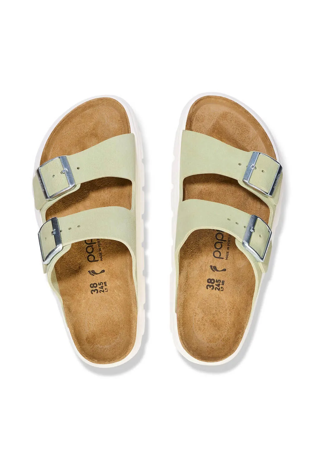 Papillio by Birkenstock Arizona Chunky Suede Sandals for Women in Faded Lime | 1026888 sold by Glik’s product image thumbnail 4