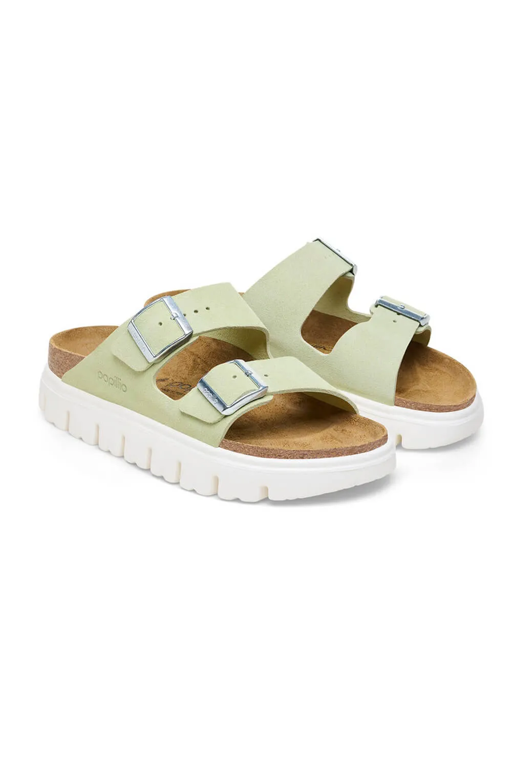 Papillio by Birkenstock Arizona Chunky Suede Sandals for Women in Faded Lime | 1026888 sold by Glik’s product image thumbnail 3