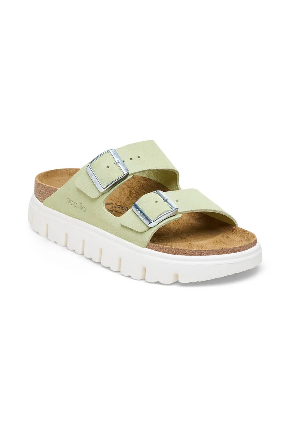 Papillio by Birkenstock Arizona Chunky Suede Sandals for Women in Faded Lime | 1026888 sold by Glik’s product image thumbnail 2