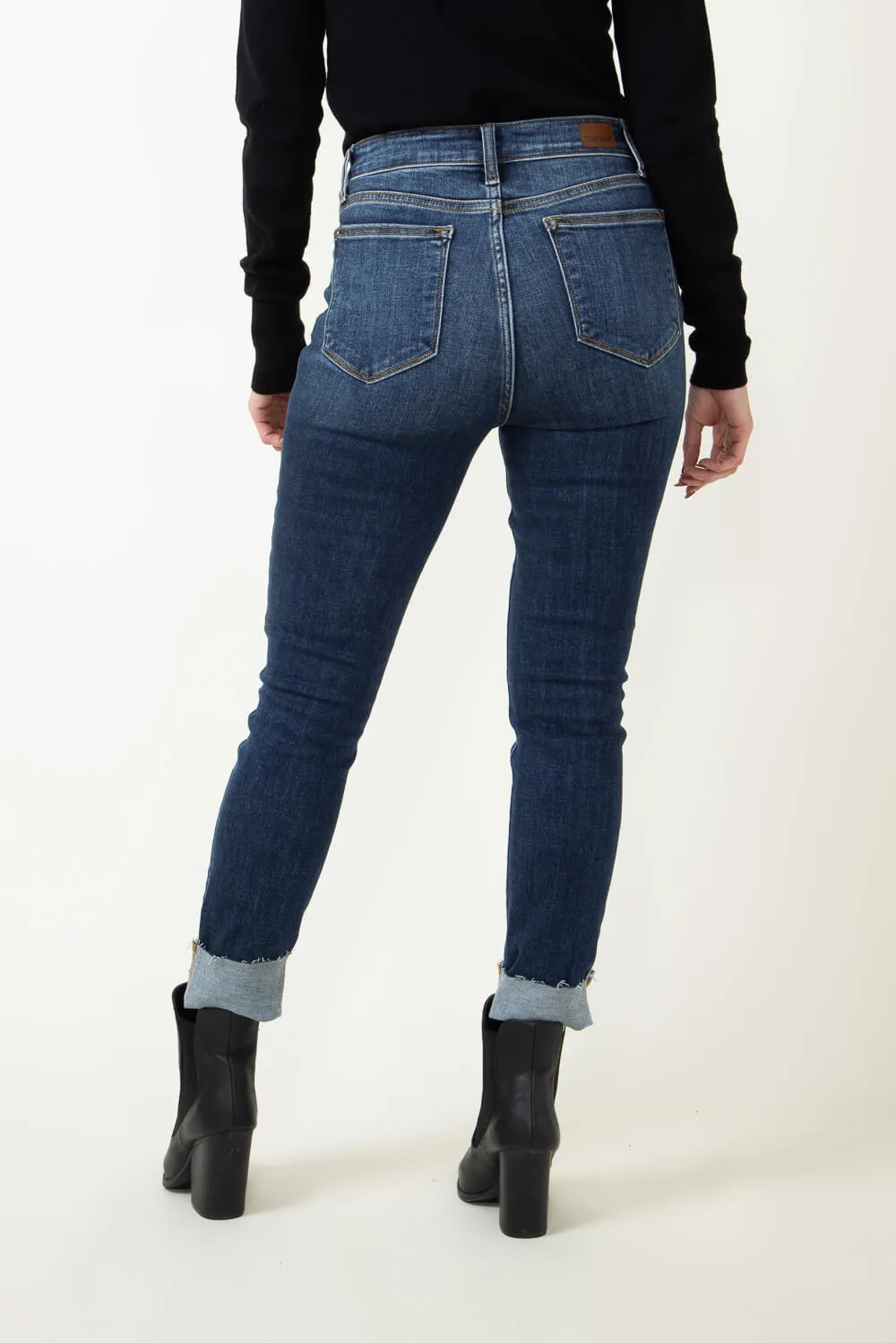 Judy Blue High Rise Button Fly Cut Off Skinny Jeans for Women | 82318REG sold by Glik’s product image thumbnail 4